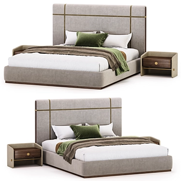 Modern Minimalist Gaye Bed Collection 3D model image 1 