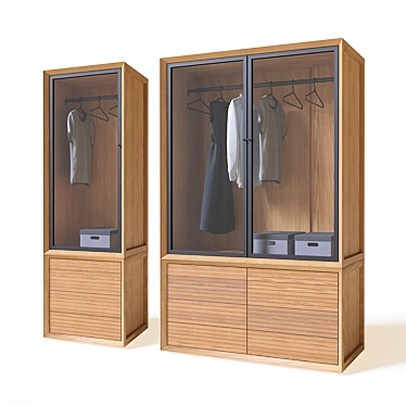 Joaquin Double Wardrobe: Dual Functionality 3D model image 1 