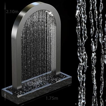 Soothing Waterfall Fountains Display 3D model image 1 