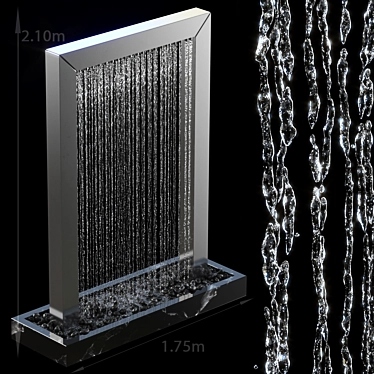 Zen Cascading Waterfall Fountain 3D model image 1 