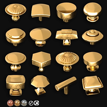 Russian-Style Door Knob Set 3D model image 1 