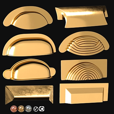 Modern Door Knobs Set 3D model image 1 