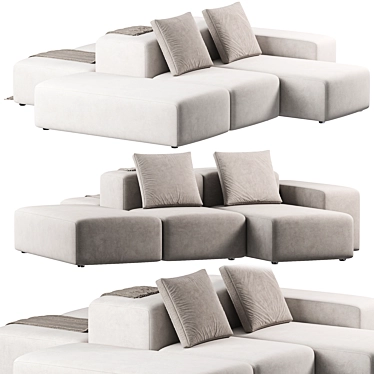 Space-Saving Extra Wall Sofa 3D model image 1 