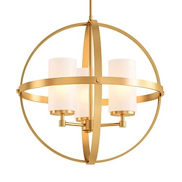 Elegant Three-Light Chandelier by Everlights 3D model image 1 