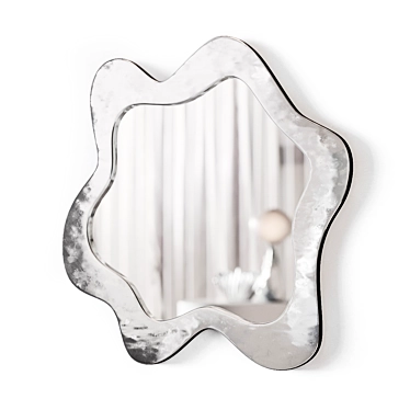 Elegant Chrome Wall Mirror 3D model image 1 