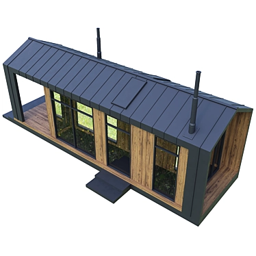 Rustic Barnhouse Container House 3D model image 1 