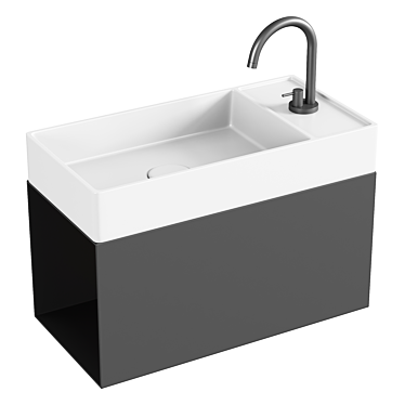 Modern Rectangular Wall Basin 3D model image 1 