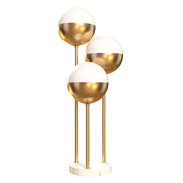 Ascension Triple Globe Glass Lamp 3D model image 1 