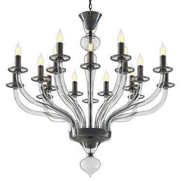 GRAY 18-LIGHT MURANO GLASS CHANDELIER