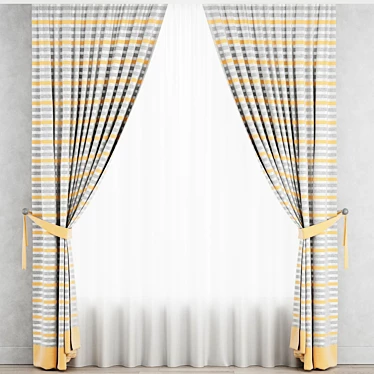 Title: Cotton Kids Room Curtains 3D model image 1 