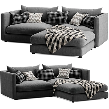 Reversible Sectional Sofa Unwind Set 3D model image 1 