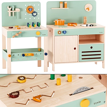 TRIXIE Wooden Cooking & Crafting Duo 3D model image 1 