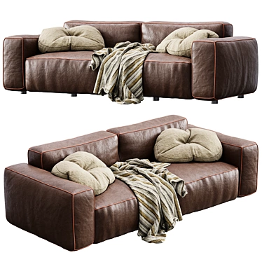 Luxury Leather Cairoli Furniture Set 3D model image 1 