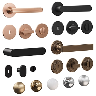 Metal Door Handles Set (DND Collection) 3D model image 1 