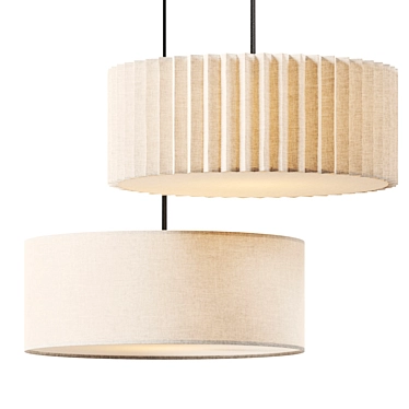 Westelm Fabric Drum Light Fixture 3D model image 1 