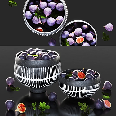 Fresh Figs Minimal Bowl Decor 3D model image 1 