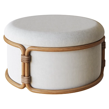 Ethimo Rattan Pouf 3D Model 3D model image 1 