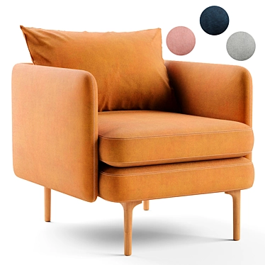 Modern Auburn Chair: 3D Model 3D model image 1 
