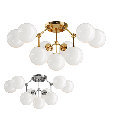 Elegant Glass Orb Ceiling Chandelier 3D model image 1 