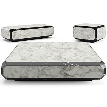 Elegant Fendi Coffee Tables Set 3D model image 1 