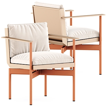 Elegant Onde Dining Armchair 3D model image 1 