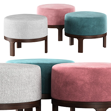 Minimalist Round Twils Conde Pouf 3D model image 1 