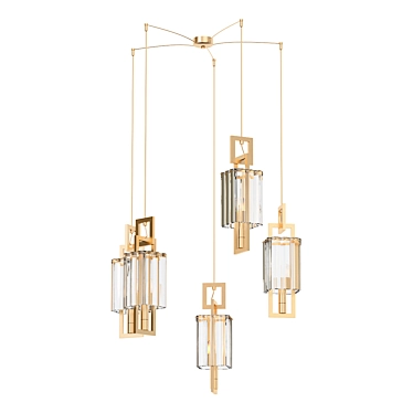 Crystal Gold Pendant Lights 3D model image 1 