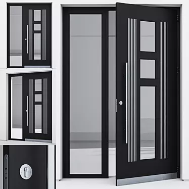 Sleek Aluminium Door Design 3D model image 1 