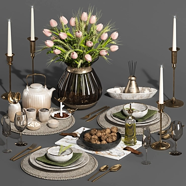 Modern Tableware Set 3D 2018 3D model image 1 