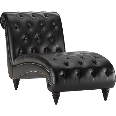 Elegant Tufted Chaise Lounge 3D model image 1 