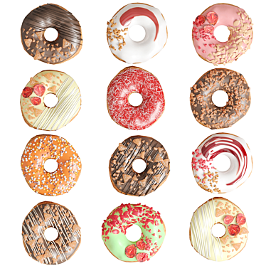 Doughnut Models Set 3D Max 3D model image 1 