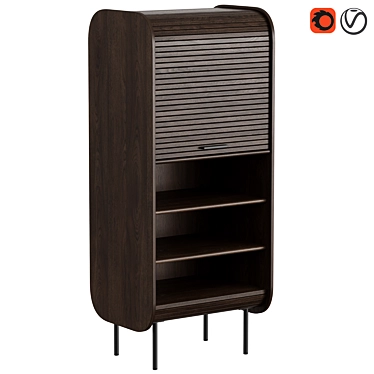 Modern Oak Buffet Cabinet Glide 3D model image 1 