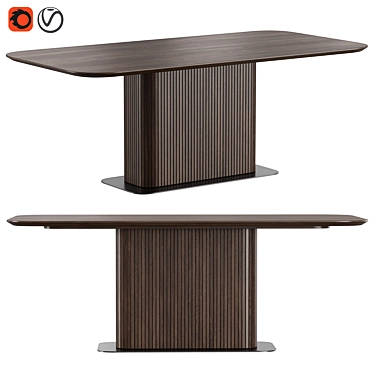 Modern Oak Dining Table Glide 3D model image 1 