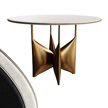 Shagreen Bronze Breakfast Table 3D model image 1 