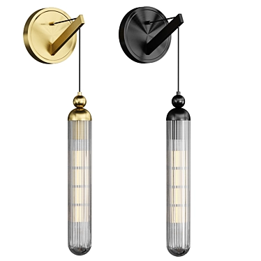 Glass Relief Wall Lamp: LEINO 3D model image 1 
