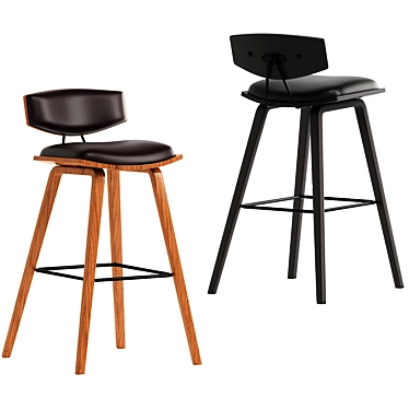 Armen Living Leather Barstool Kit 3D model image 1 