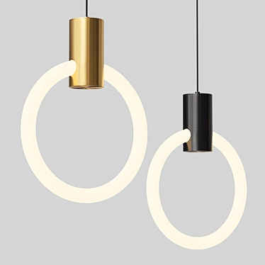 Brass Ring LED Pendant Light 3D model image 1 
