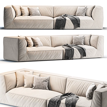  Modern Pelle Sofa 3D Model 3D model image 1 