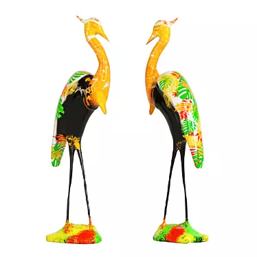 Heron Yellow Deco Figurine by Kare Design 3D model image 1 