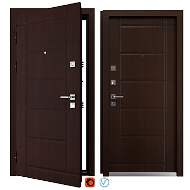 Modern Secure Entry Door Z-21 3D model image 1 