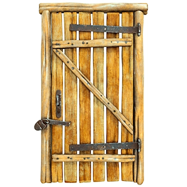 Antique Quadro Wooden Door 3D model image 1 