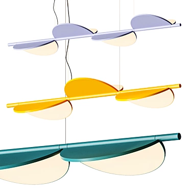 Adjustable Linear Pendant Lamp 3D model image 1 