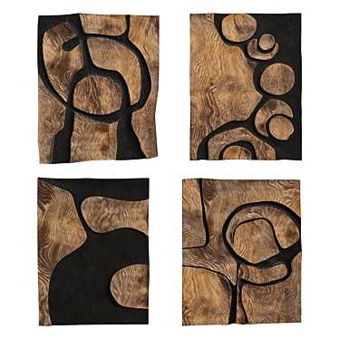 Artistic Wooden Wall Decoration Sculpture 3D model image 1 