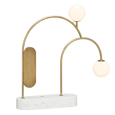 Elegant Marble Table Lamp 3D model image 1 