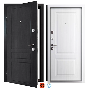 Trino (QDoors) Metal Entry Door 3D model image 1 