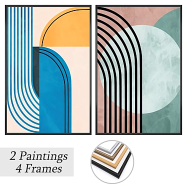 Artwork Set with Multiple Frames 3D model image 1 