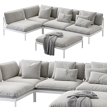 Nordic Elegance: Bonan Lounge Sofa 3D model image 1 