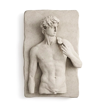 Marble David Wall Relief Sculpture 3D model image 1 