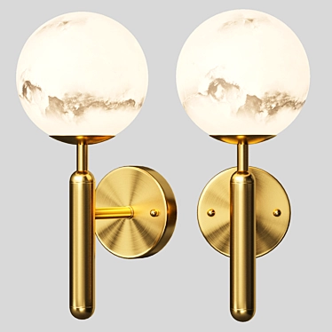 Marble Sphere Wall Sconce LIVIAN 3D model image 1 