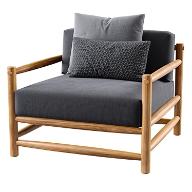Swedish Modern Outdoor Lounge Chair 3D model image 1 